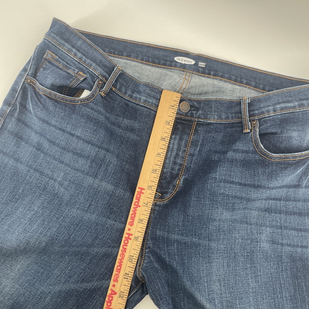 Old Navy Jeans Womens 16 Short Curvy Straight Richmond Stretch Dark Denim - Picture 9 of 9